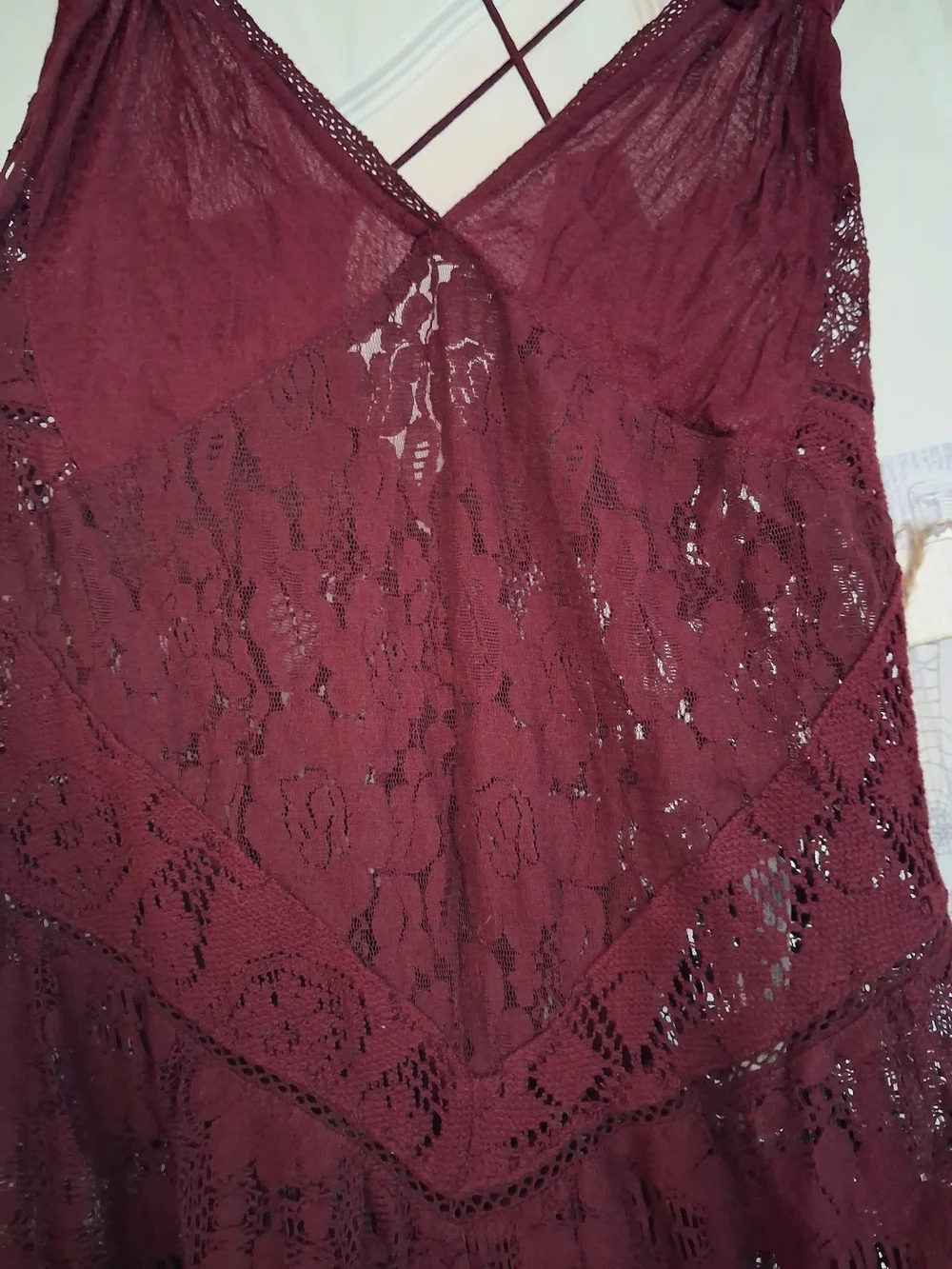 NEW Free People Burgundy Lace Make Me Love You Romper Pantsuit - Picture 5 of 15